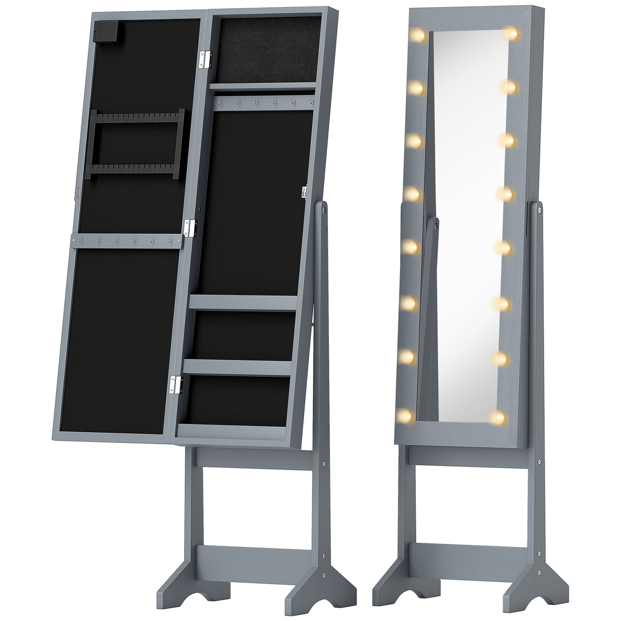 Mirrored Jewellery Storage Cabinet 36cm Wide - Velmora