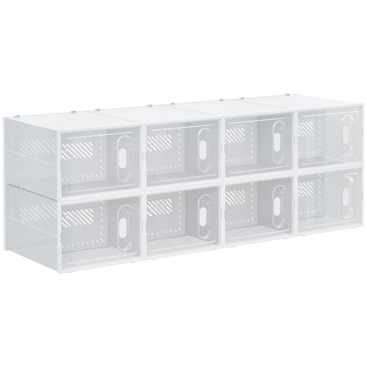 Plastic Shoe Storage Cabinet 28cm Wide in Set Of 8 - Velmora