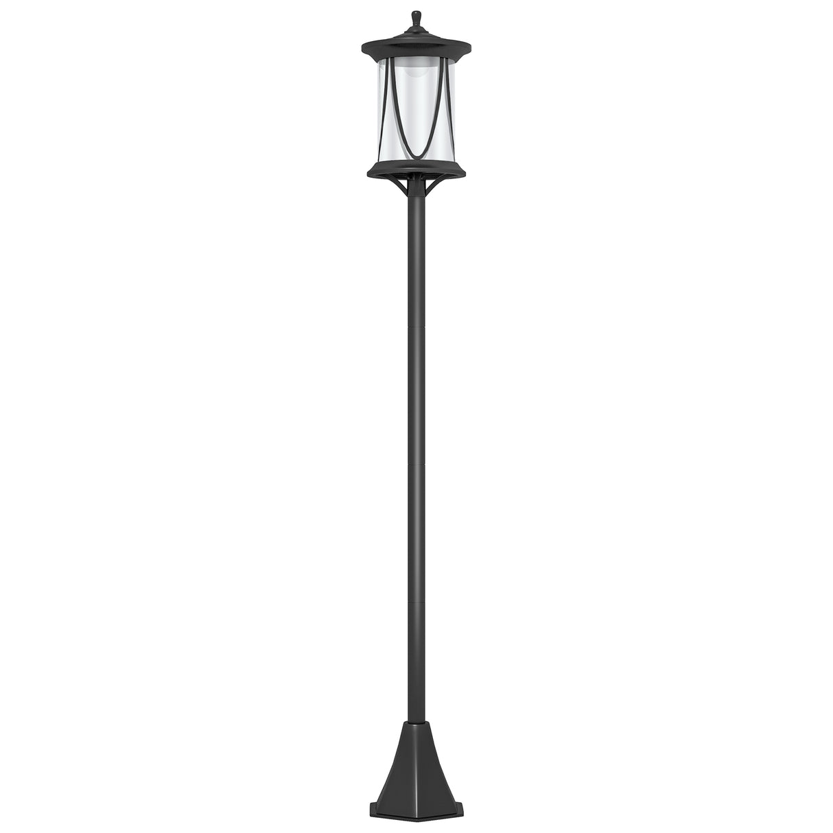 ABS Plastic 1.3m LED Solar Powered Garden Lamp Post - Velmora