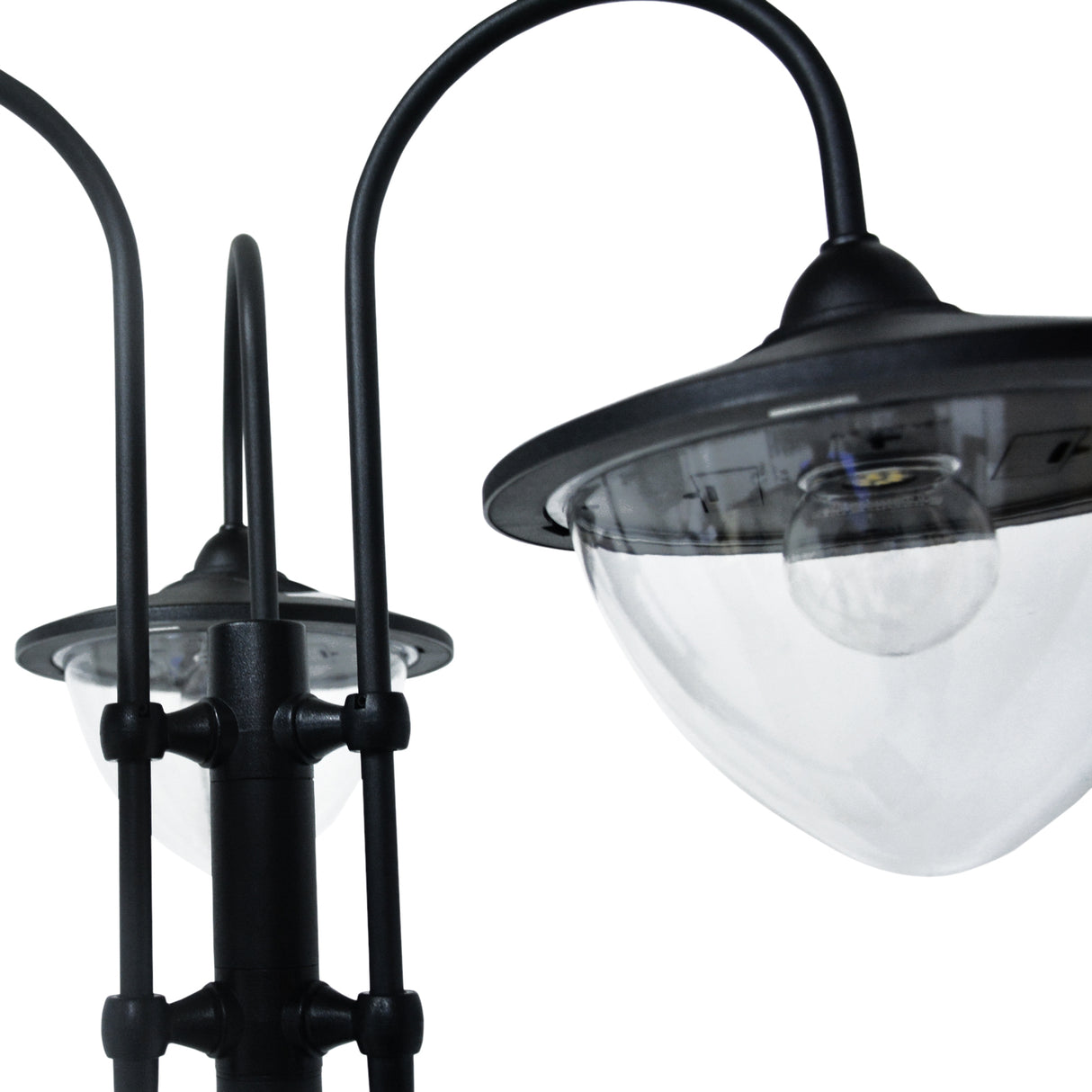 ABS Plastic 189cm 3-head Solar Powered Garden Lamp Post With Planter - Velmora