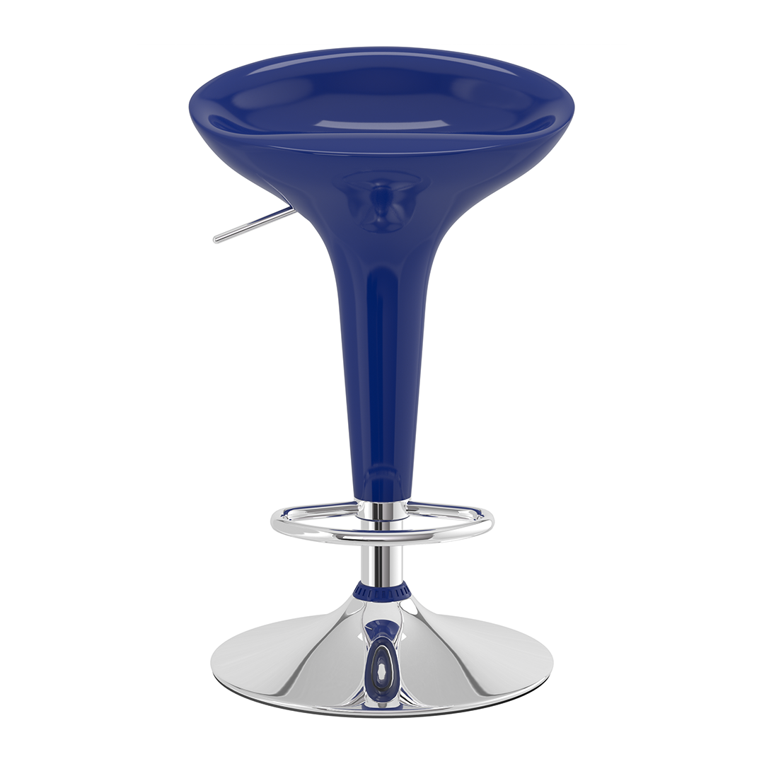 ABS Plastic Bar Stool With Chrome Base - Brindle