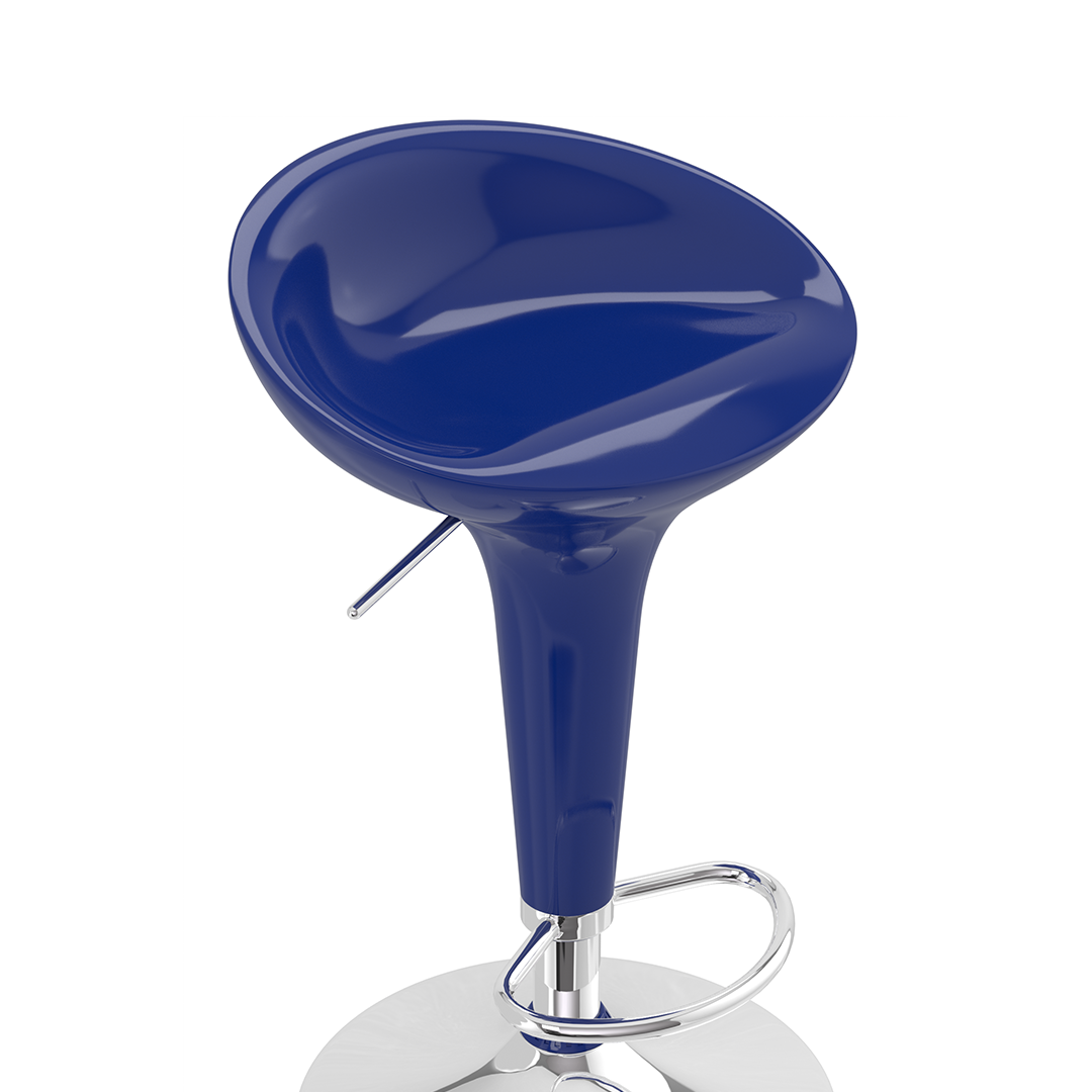 ABS Plastic Bar Stool With Chrome Base - Brindle