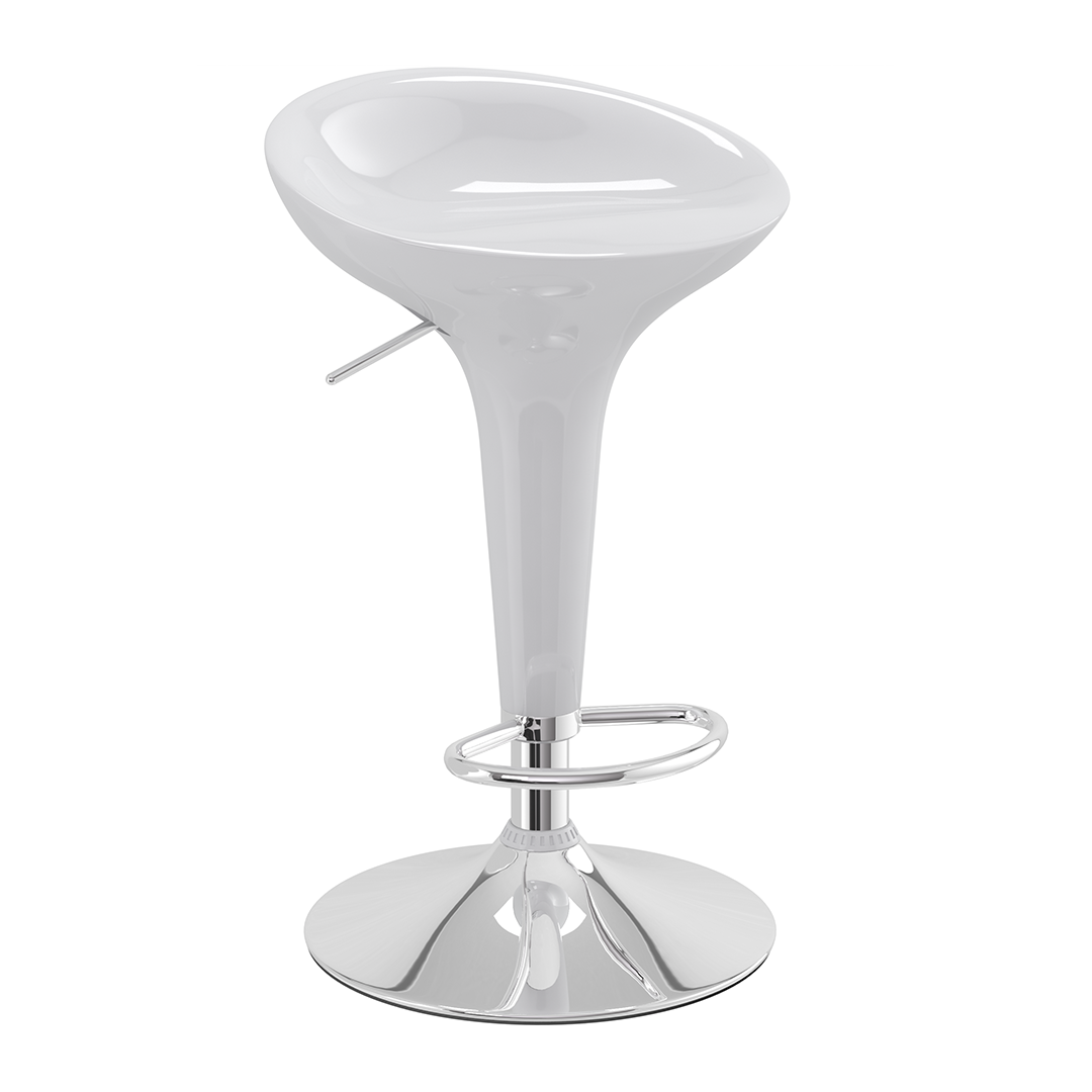 ABS Plastic Bar Stool With Chrome Base - Brindle