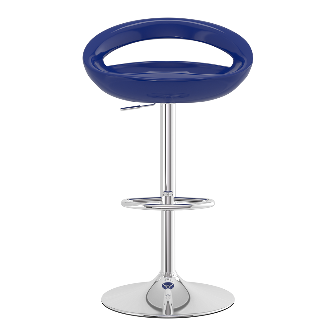 ABS Plastic Bar Stool With Polished Chrome Frame - Cayton