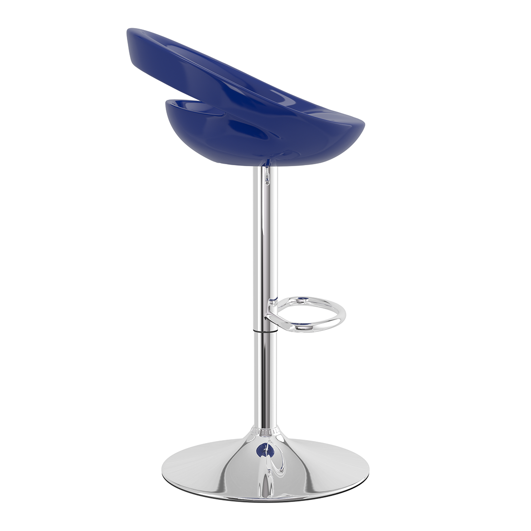 ABS Plastic Bar Stool With Polished Chrome Frame - Cayton
