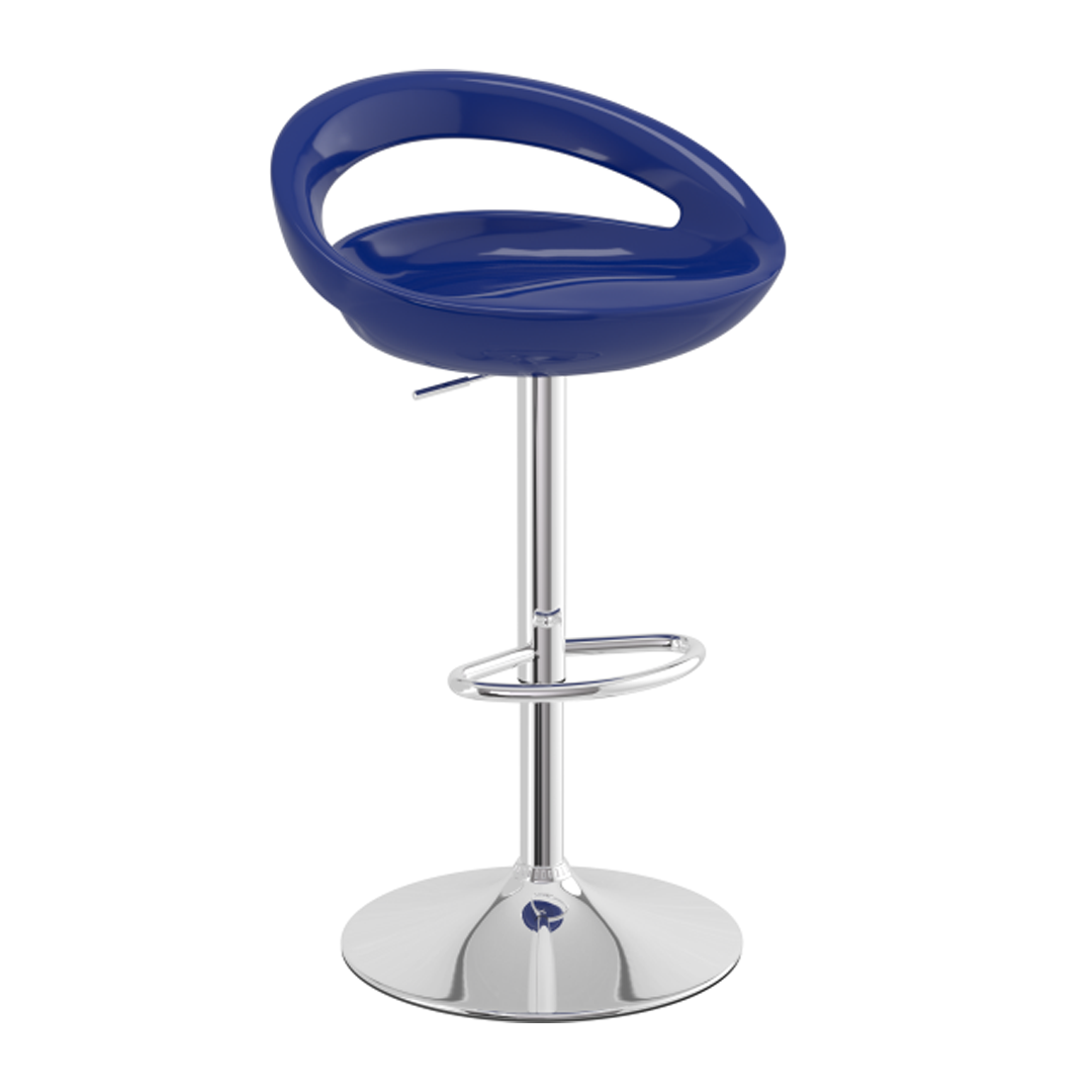 ABS Plastic Bar Stool With Polished Chrome Frame - Cayton