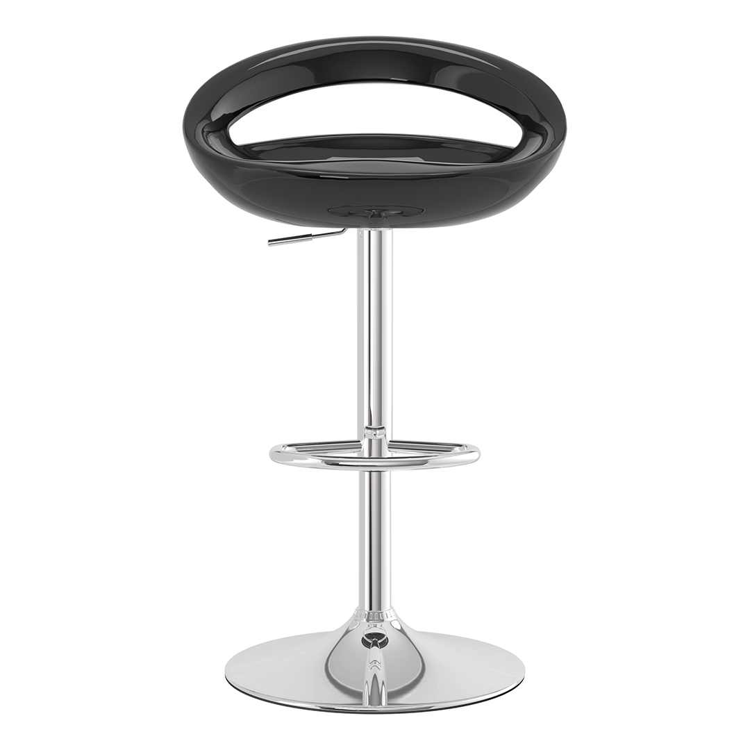 ABS Plastic Bar Stool With Polished Chrome Frame - Cayton