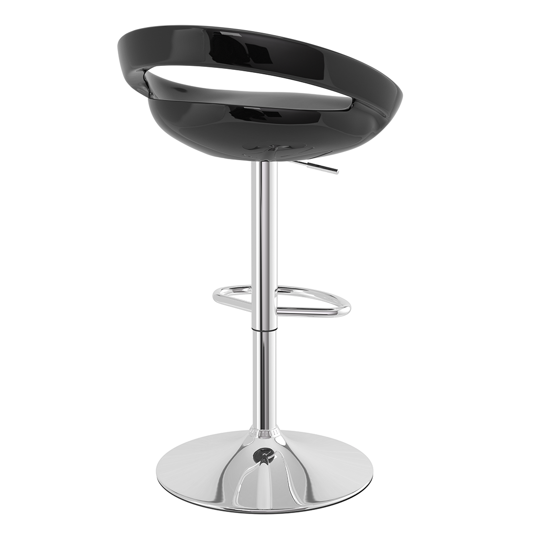 ABS Plastic Bar Stool With Polished Chrome Frame - Cayton