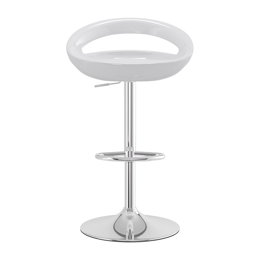 ABS Plastic Bar Stool With Polished Chrome Frame - Cayton