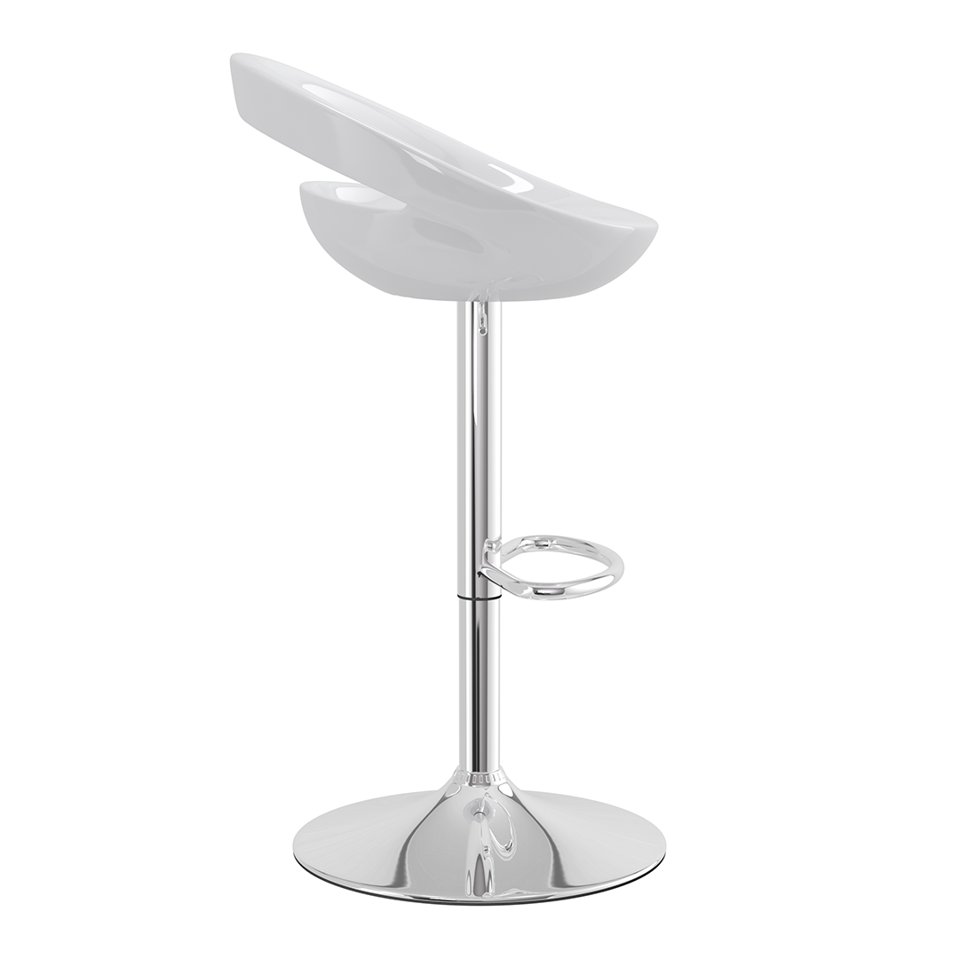 ABS Plastic Bar Stool With Polished Chrome Frame - Cayton