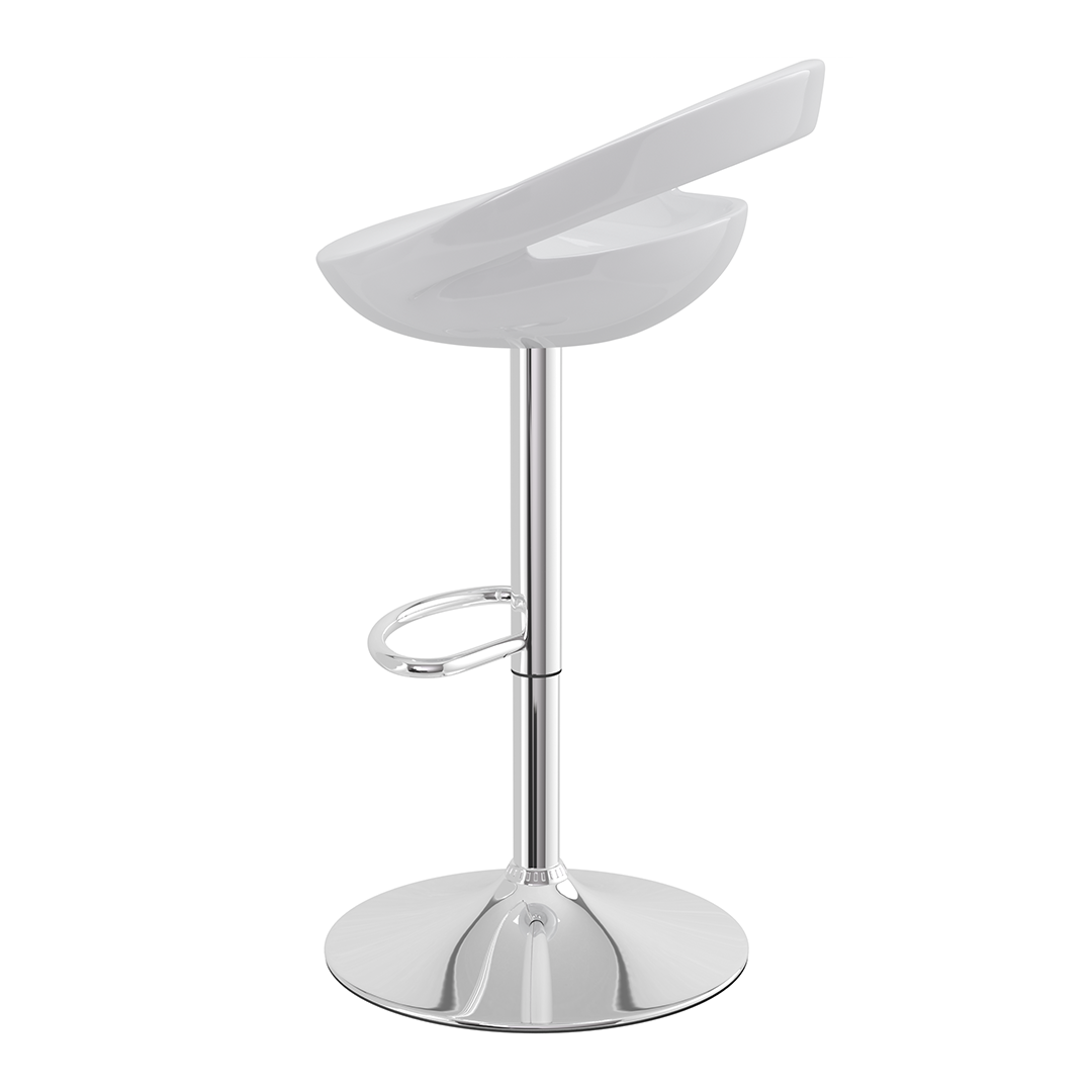 ABS Plastic Bar Stool With Polished Chrome Frame - Cayton