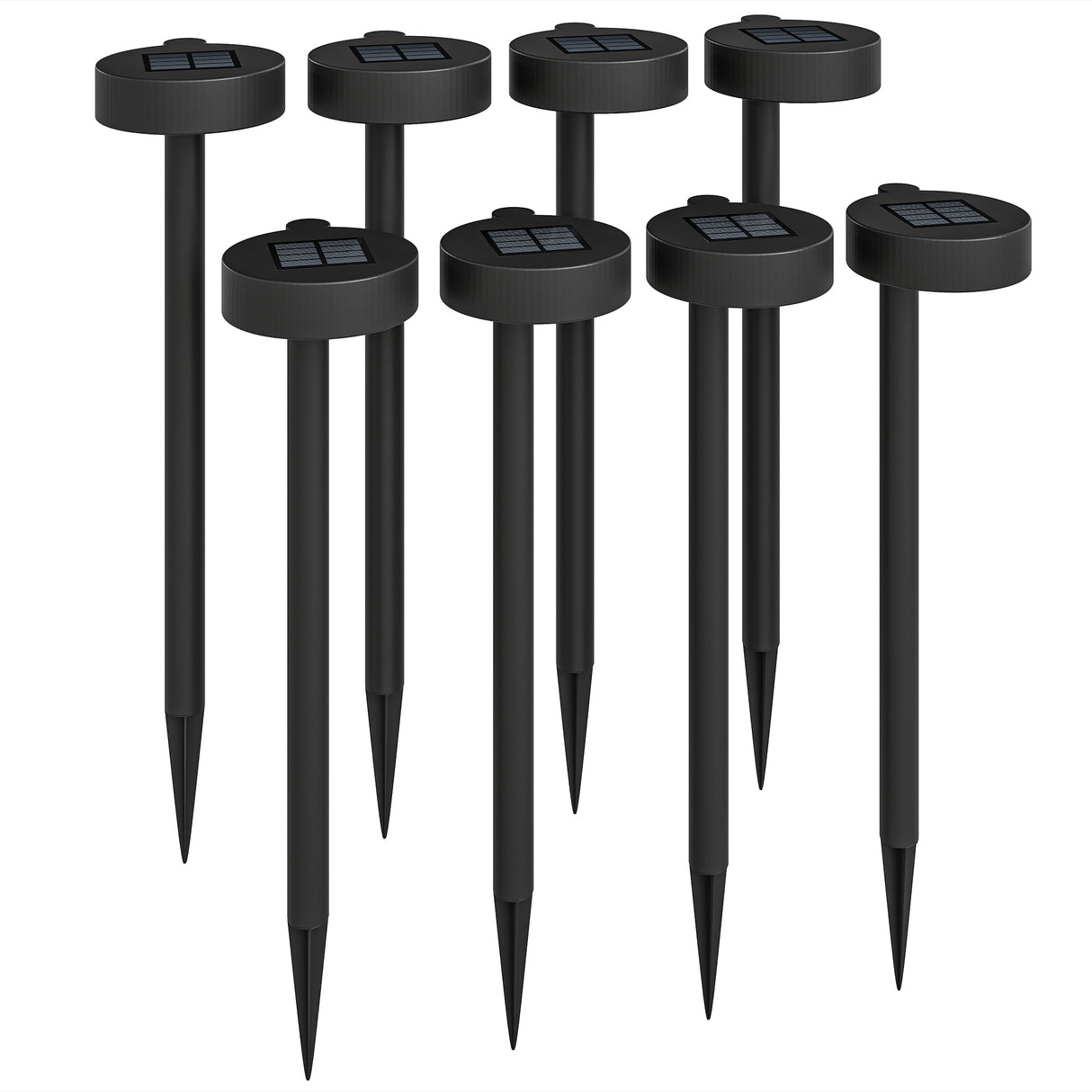 ABS Plastic Garden Solar Stake Lights in Set of 8 With Auto On-Off - Velmora