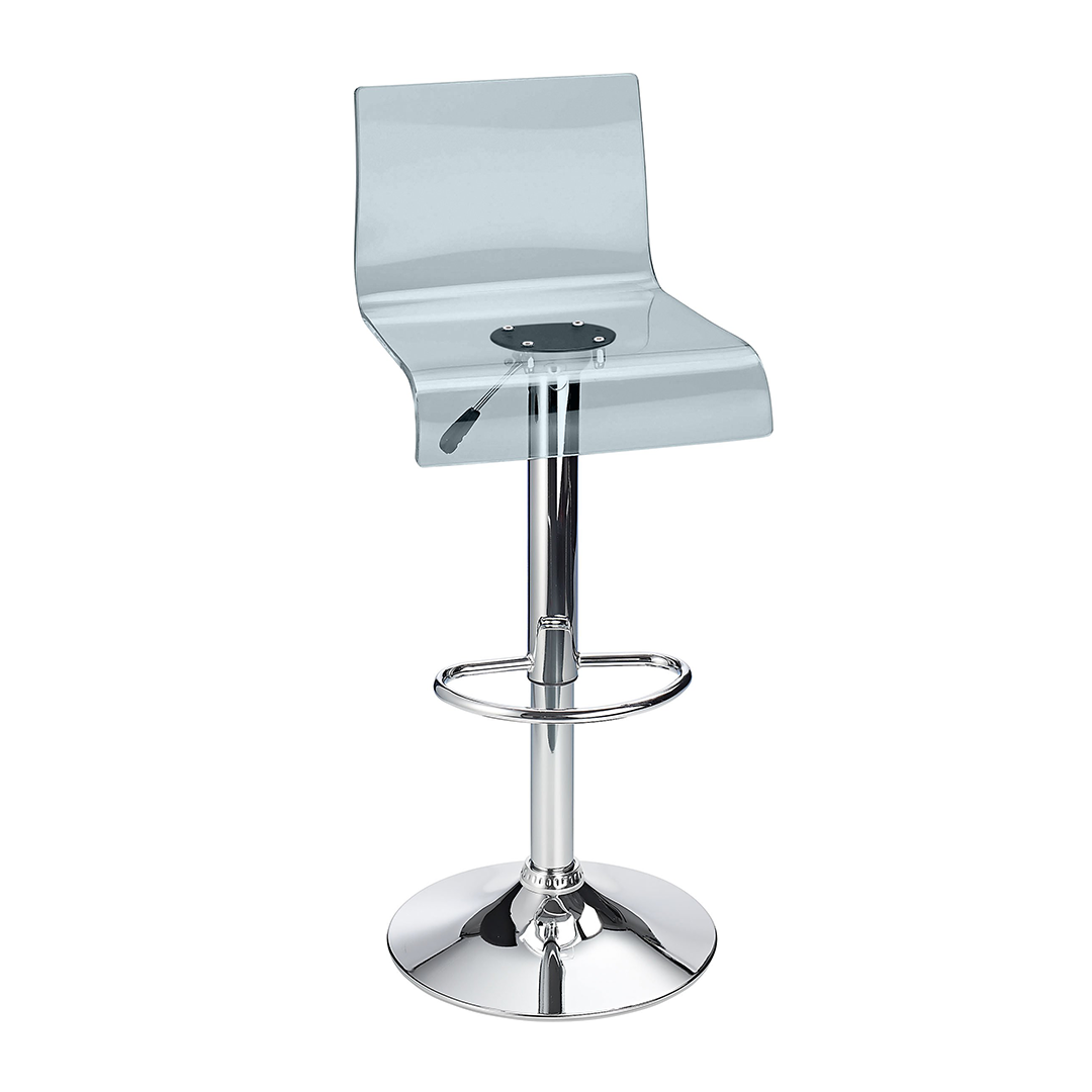 Acrylic Bar Stool With Polished Chrome Base - Grindle