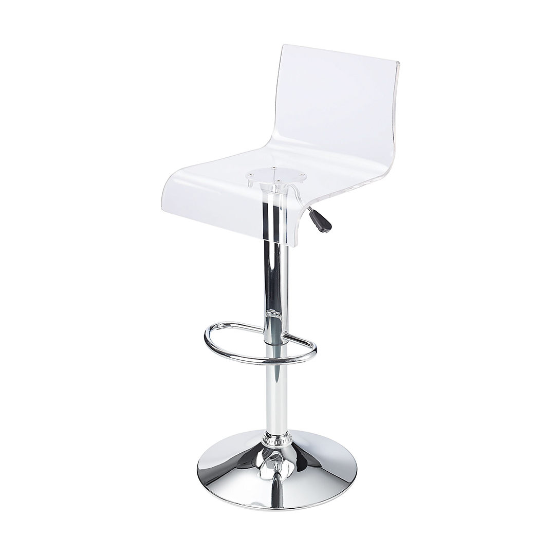 Acrylic Bar Stool With Polished Chrome Base - Grindle