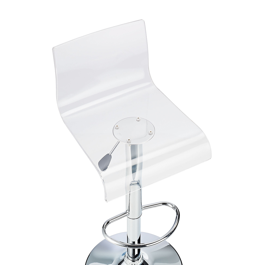 Acrylic Bar Stool With Polished Chrome Base - Grindle