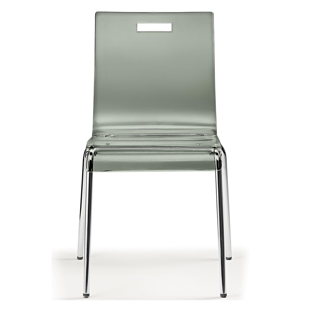 Acrylic Dining Chair With Polished Chrome Legs - Lofton
