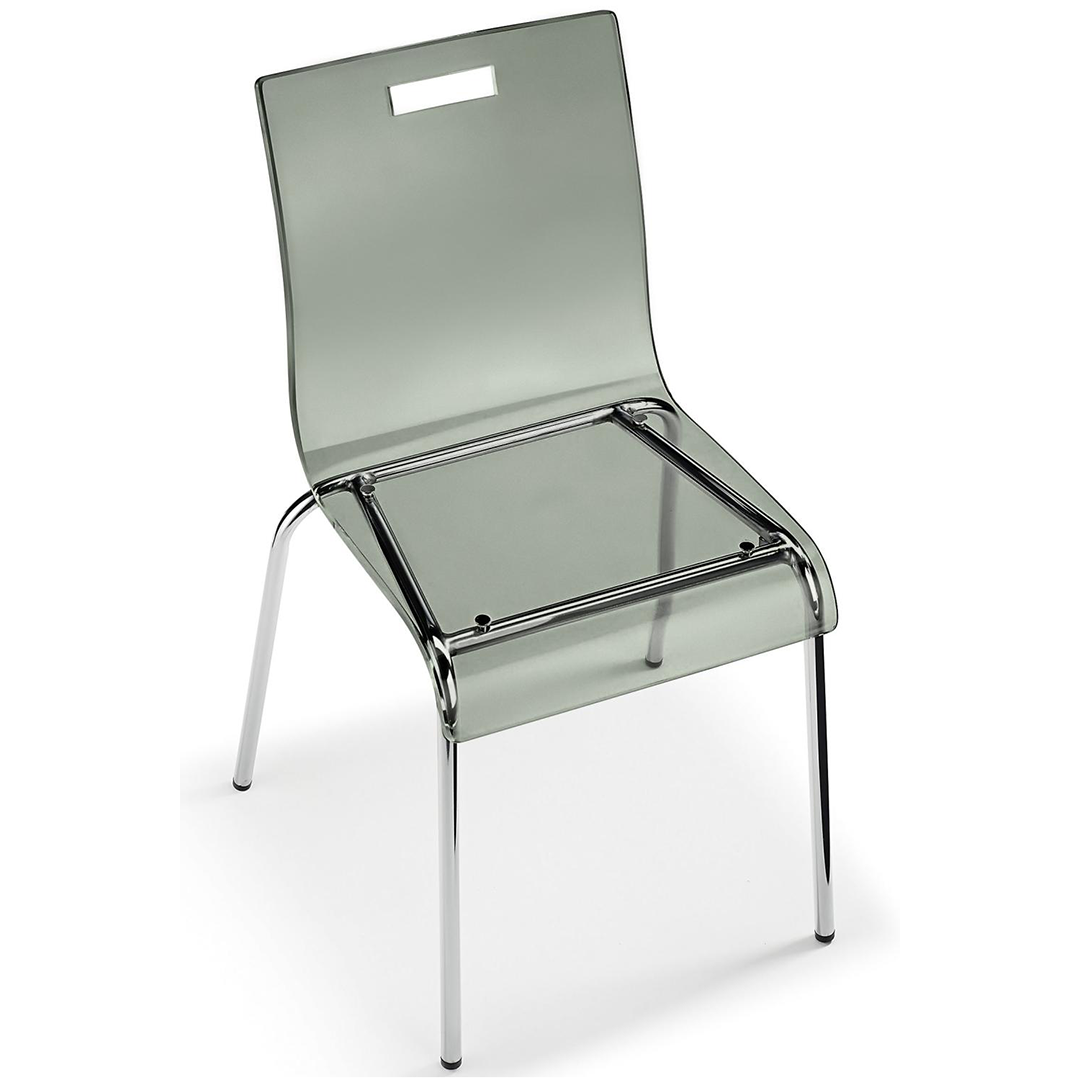 Acrylic Dining Chair With Polished Chrome Legs - Lofton