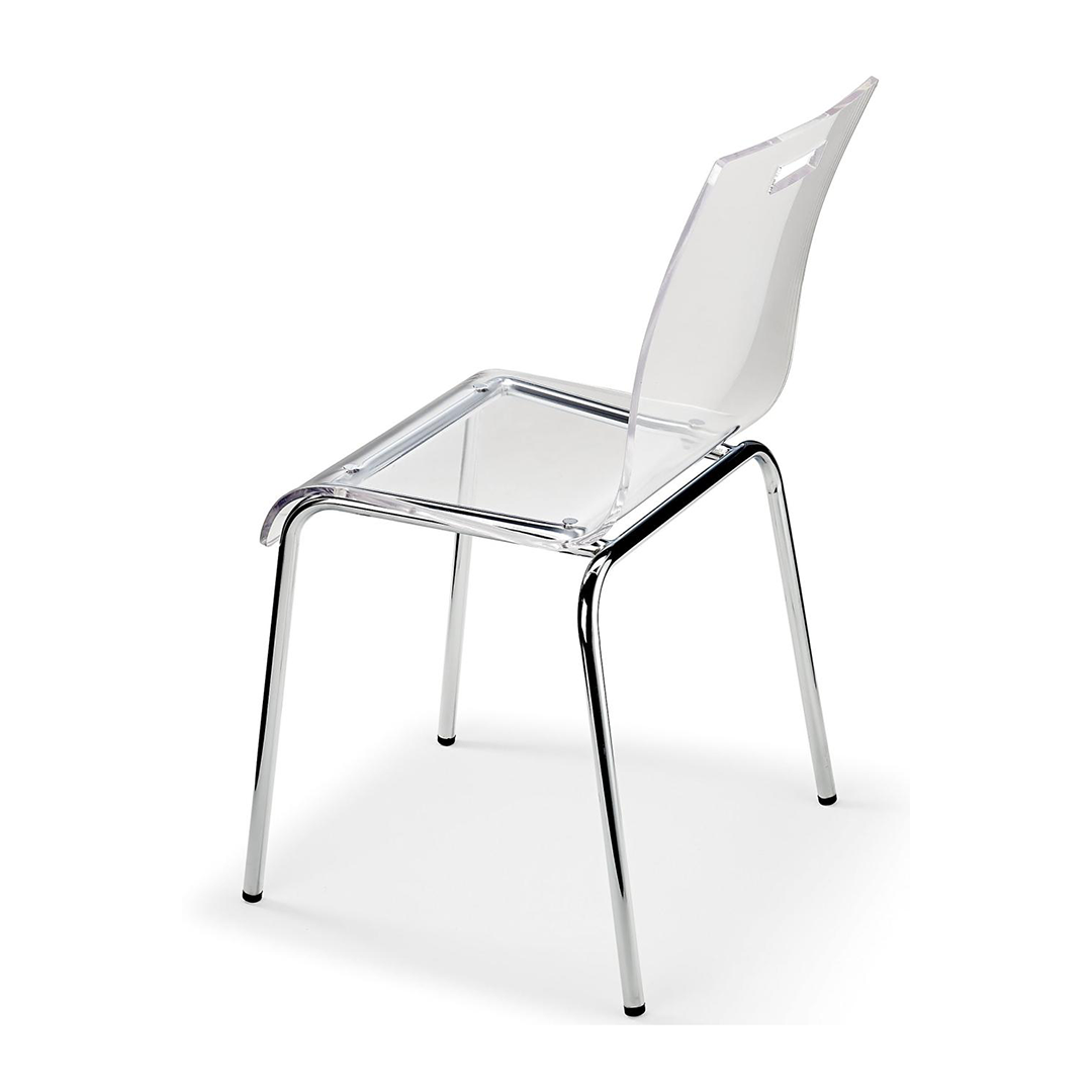 Acrylic Dining Chair With Polished Chrome Legs - Lofton