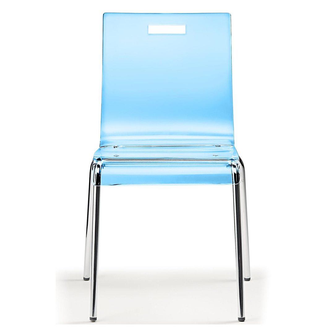 Acrylic Dining Chair With Polished Chrome Legs - Lofton