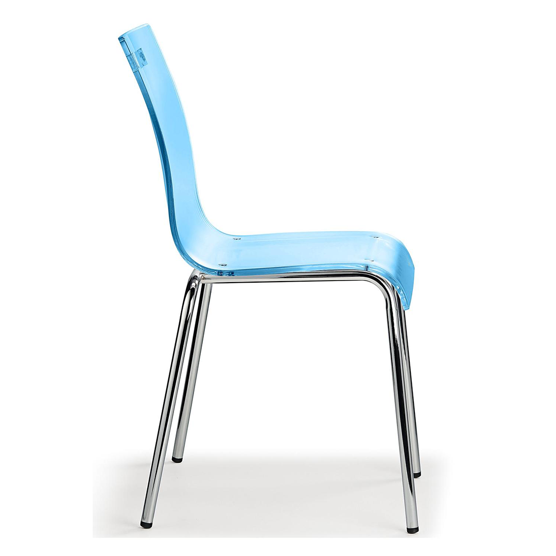 Acrylic Dining Chair With Polished Chrome Legs - Lofton