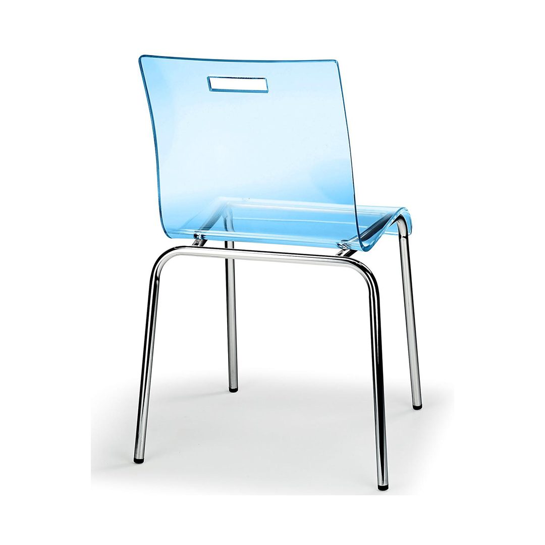 Acrylic Dining Chair With Polished Chrome Legs - Lofton