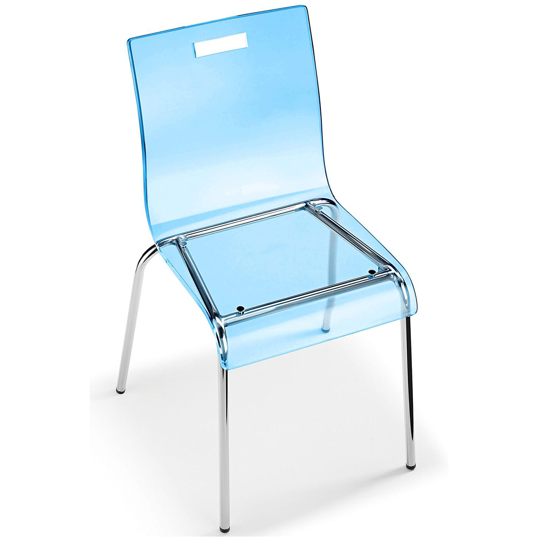 Acrylic Dining Chair With Polished Chrome Legs - Lofton