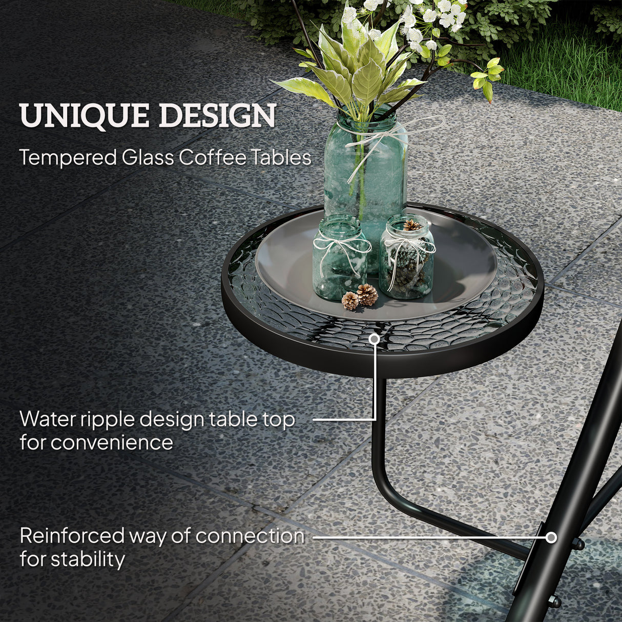 Alloy Steel 3 Seater Garden Swing Bench With Adjustable Canopy And Table - Velmora