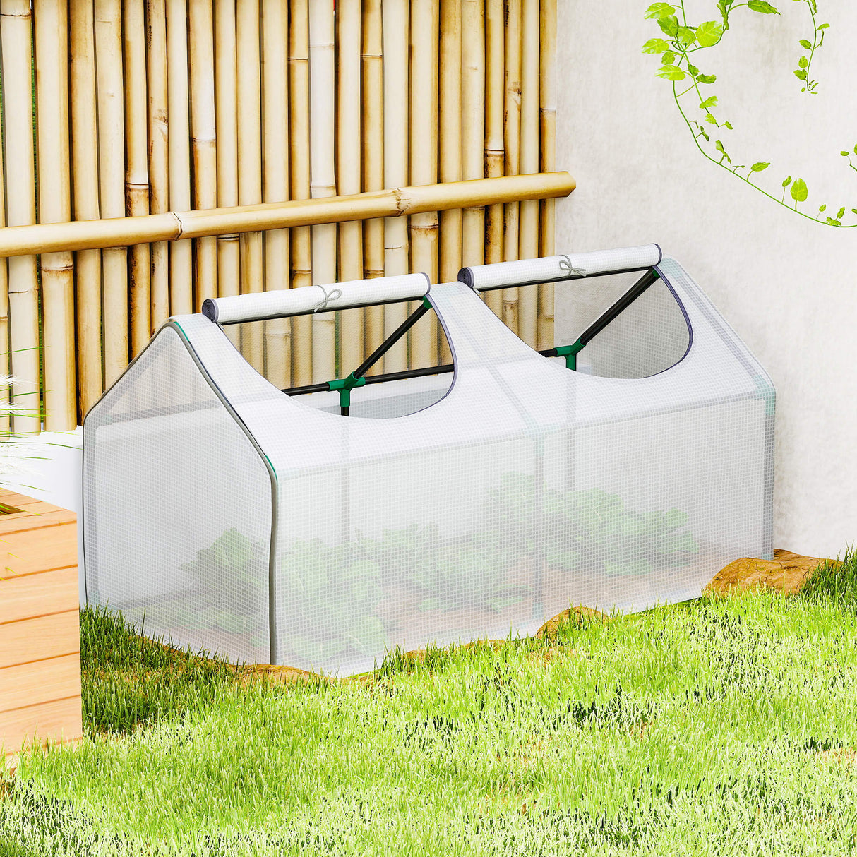 Alloy Steel Frame Garden Greenhouse 120cm Wide - Velmora