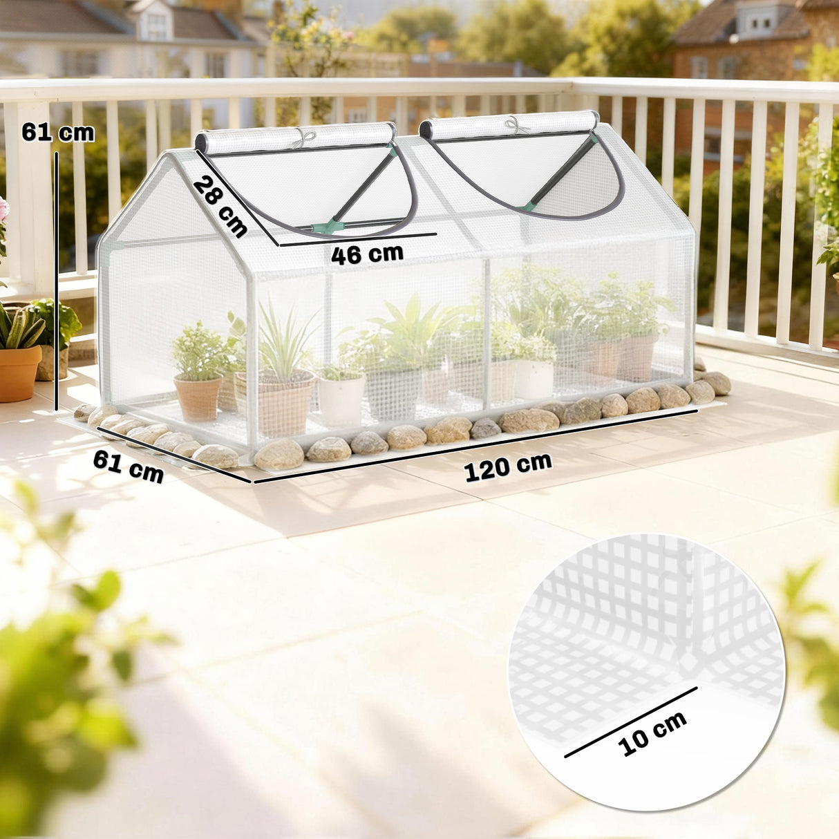 Alloy Steel Frame Garden Greenhouse 120cm Wide - Velmora