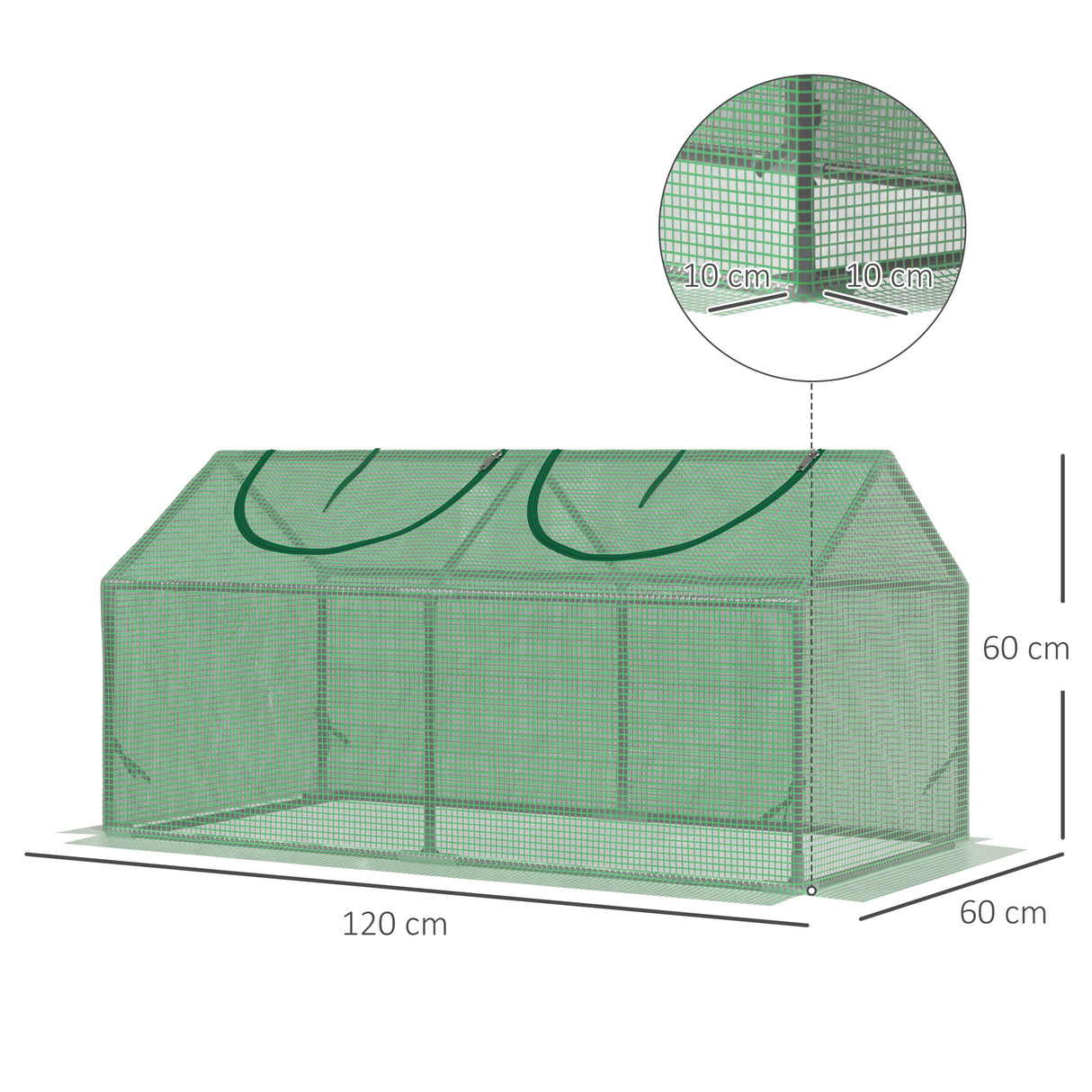 Alloy Steel Frame Garden Greenhouse 120cm Wide - Velmora