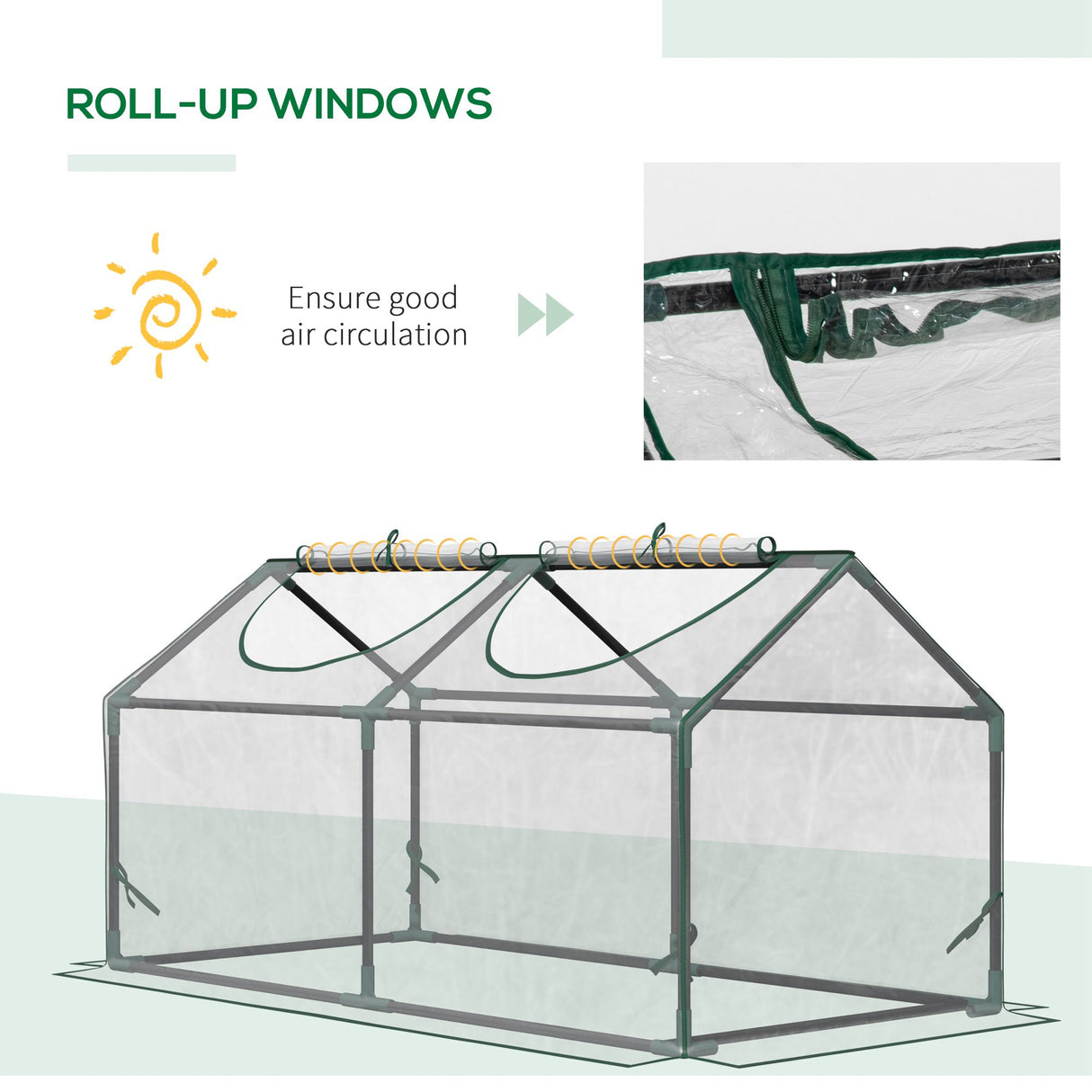 Alloy Steel Frame Garden Greenhouse 120cm Wide - Velmora
