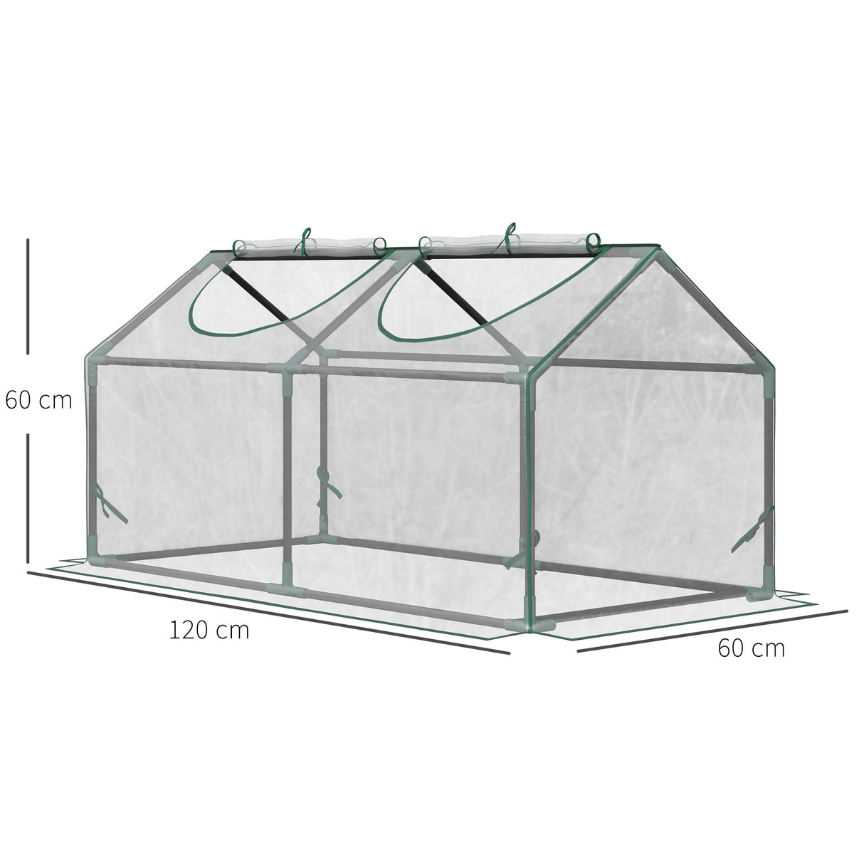 Alloy Steel Frame Garden Greenhouse 120cm Wide - Velmora