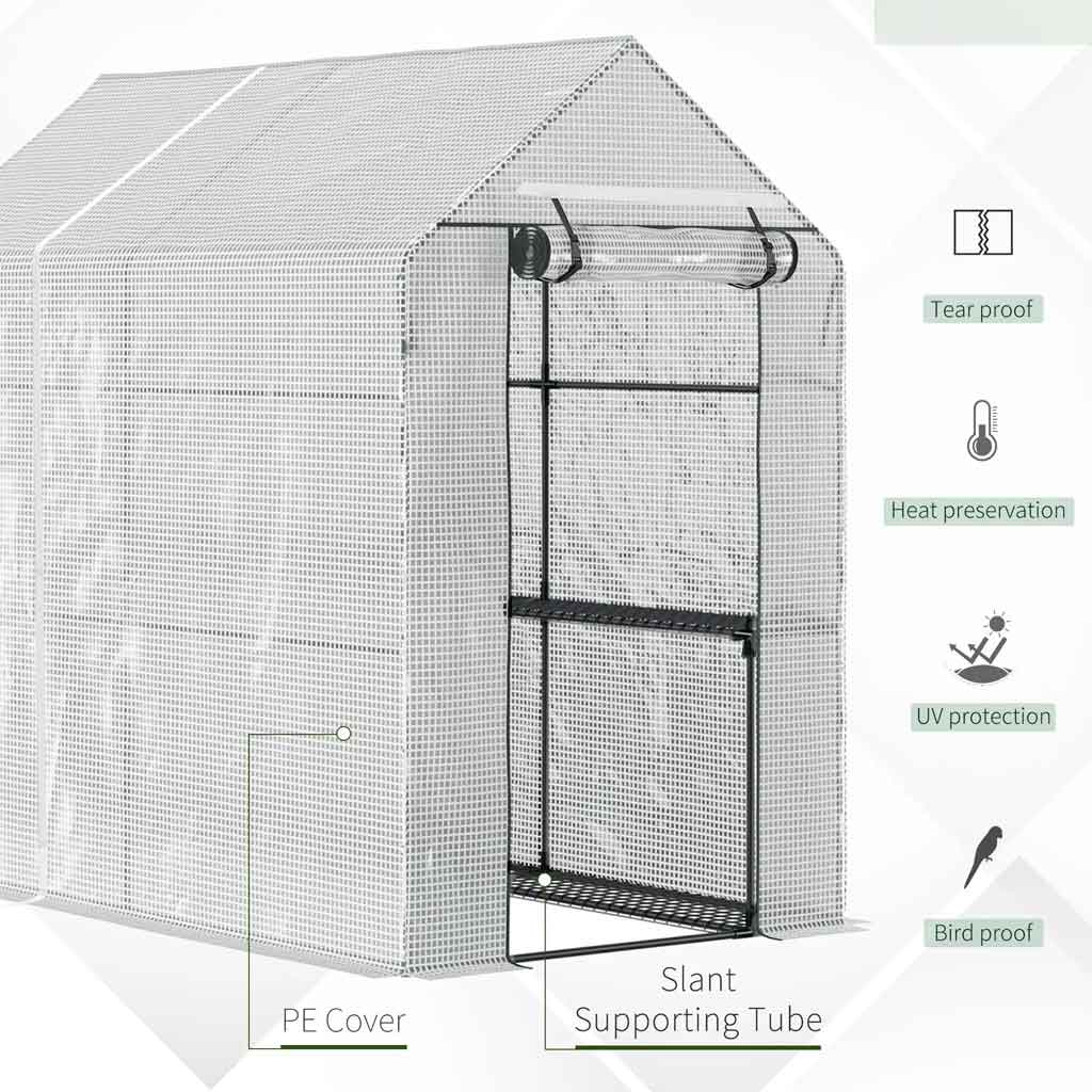 Alloy Steel Frame Garden Greenhouse 120cm Wide x 186cm Depth - Velmora