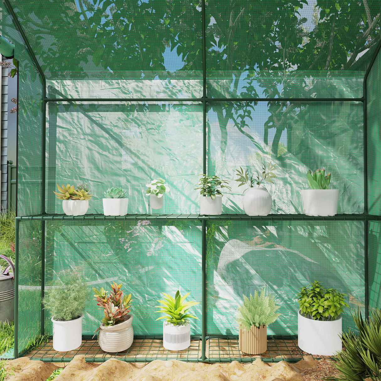 Alloy Steel Frame Garden Greenhouse 120cm Wide x 186cm Depth - Velmora