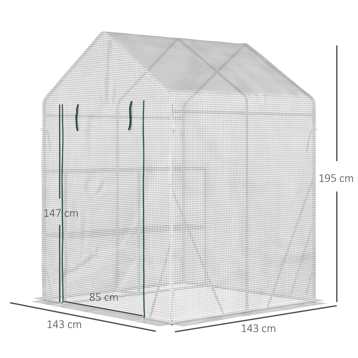 Alloy Steel Frame Garden Greenhouse 140cm Wide x 143cm Depth - Velmora