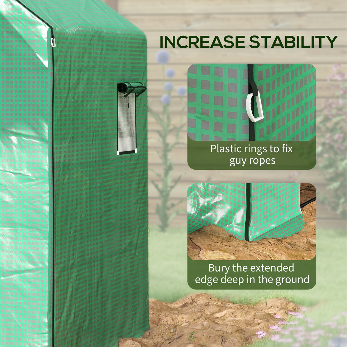 Alloy Steel Frame Garden Greenhouse 140cm Wide x 143cm Depth - Velmora