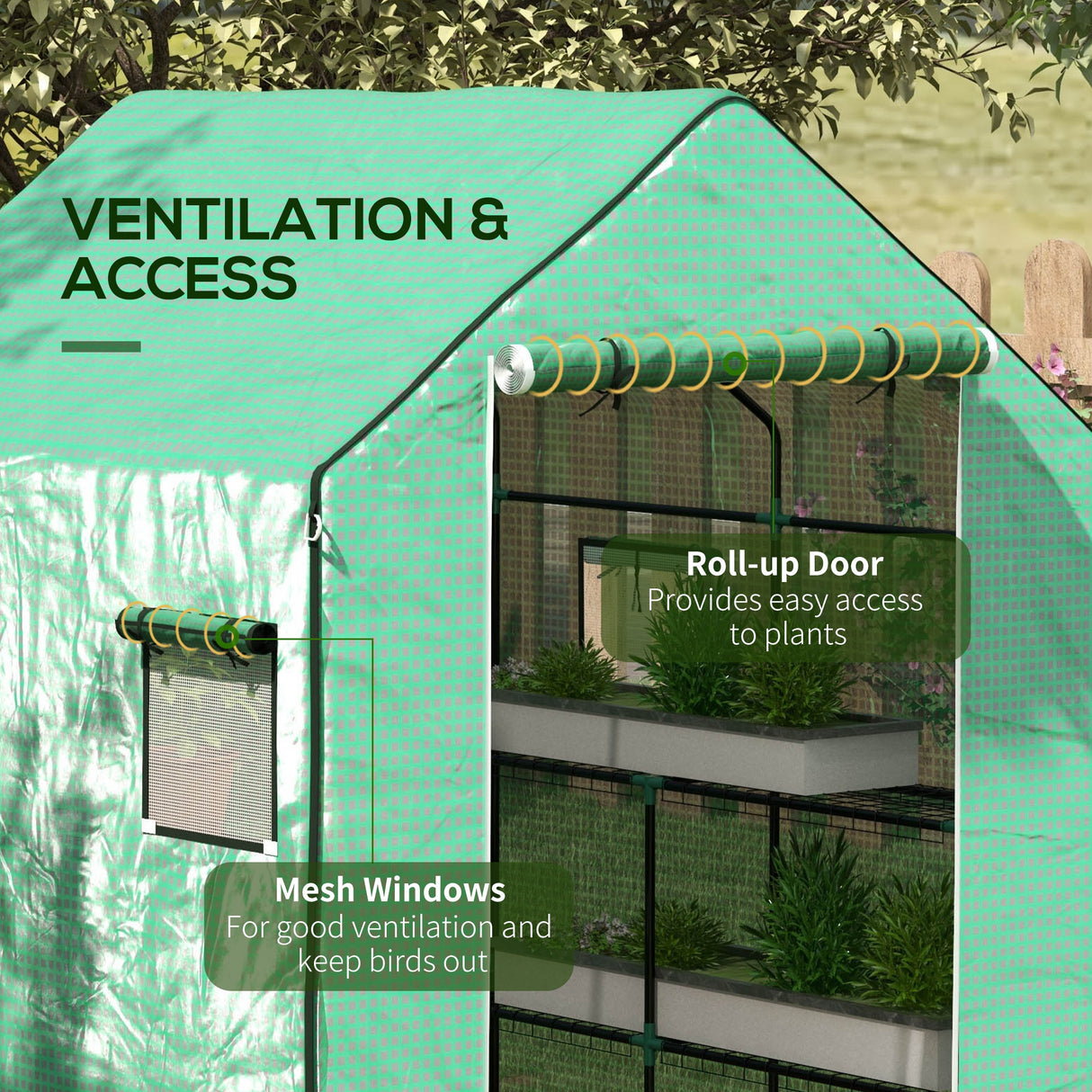 Alloy Steel Frame Garden Greenhouse 140cm Wide x 143cm Depth - Velmora