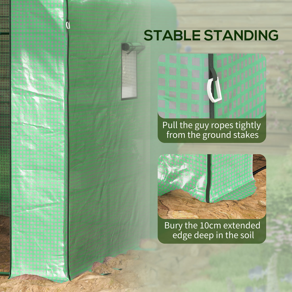 Alloy Steel Frame Garden Greenhouse 140cm Wide x 213cm Depth - Velmora