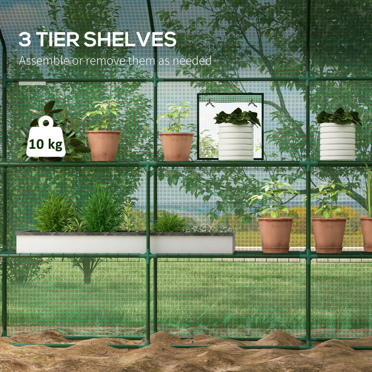 Alloy Steel Frame Garden Greenhouse 140cm Wide x 213cm Depth - Velmora