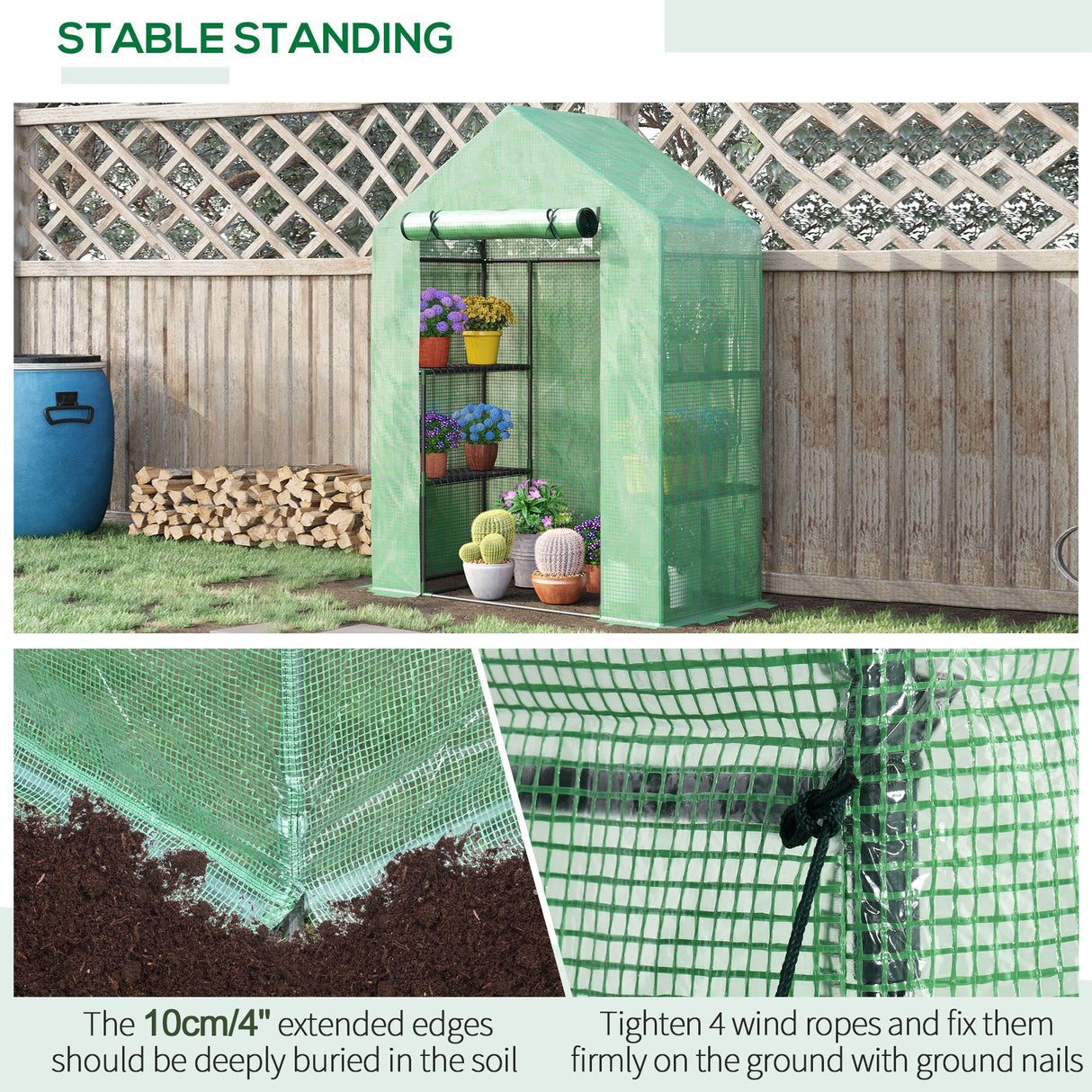 Alloy Steel Frame Garden Greenhouse 141cm Wide x 72cm Depth - Velmora