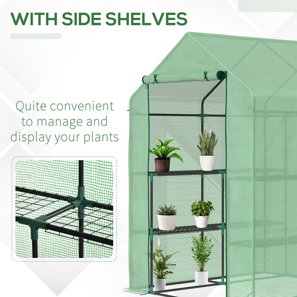 Alloy Steel Frame Garden Greenhouse 143cm Wide x 138cm Depth - Velmora