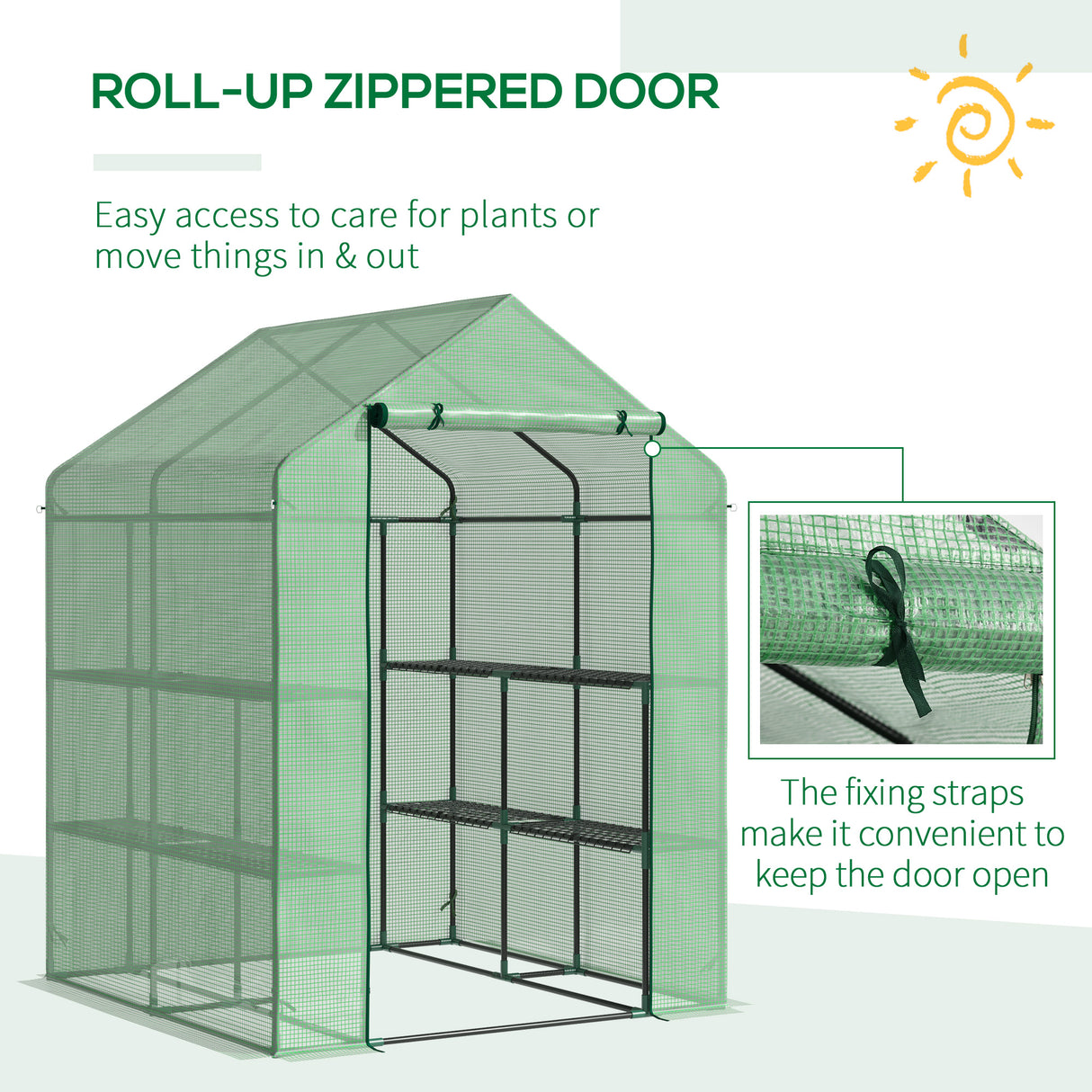 Alloy Steel Frame Garden Greenhouse 143cm Wide x 138cm Depth - Velmora