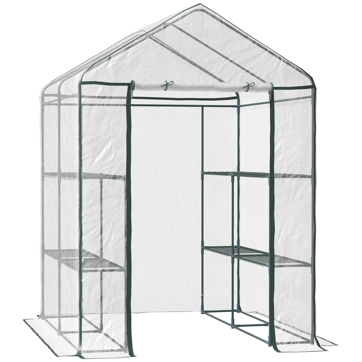 Alloy Steel Frame Garden Greenhouse 143cm Wide x 143cm Depth - Velmora