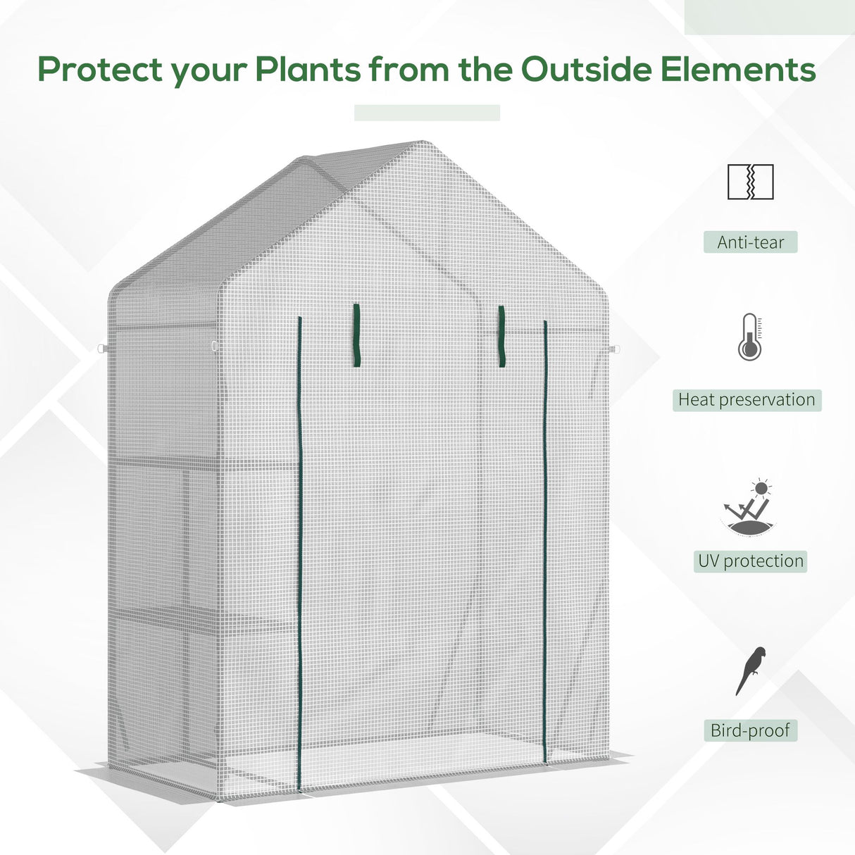 Alloy Steel Frame Garden Greenhouse 143cm Wide x 73cm Depth - Velmora