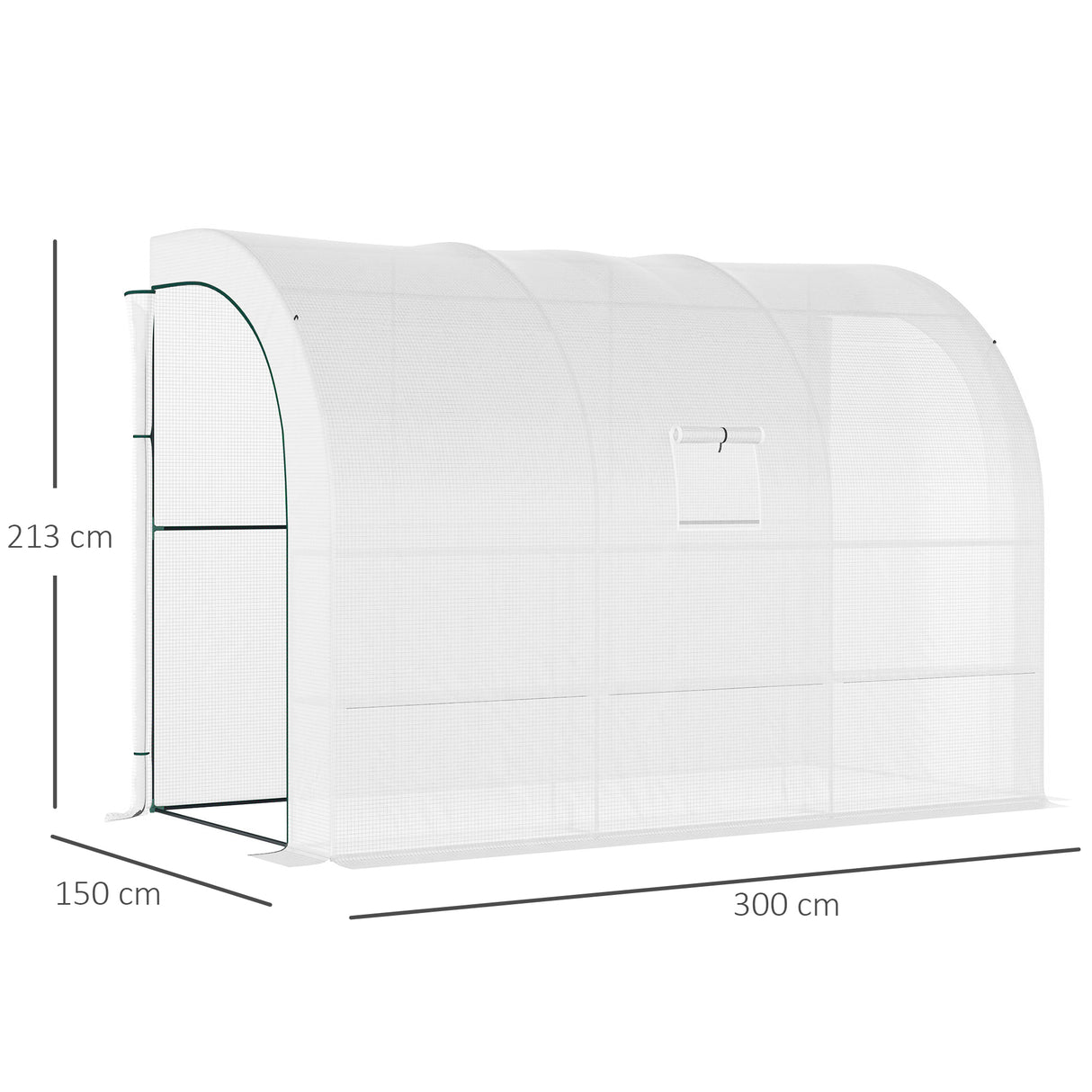Alloy Steel Frame Garden Greenhouse 300cm Wide With Zippered Doors - Velmora