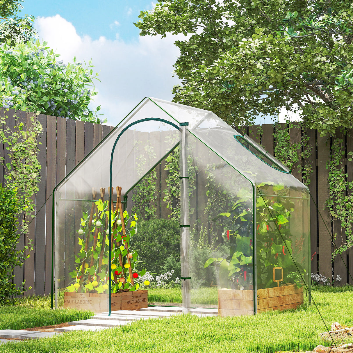 Alloy Steel Frame Garden Tomato Greenhouse 180cm Wide - Velmora