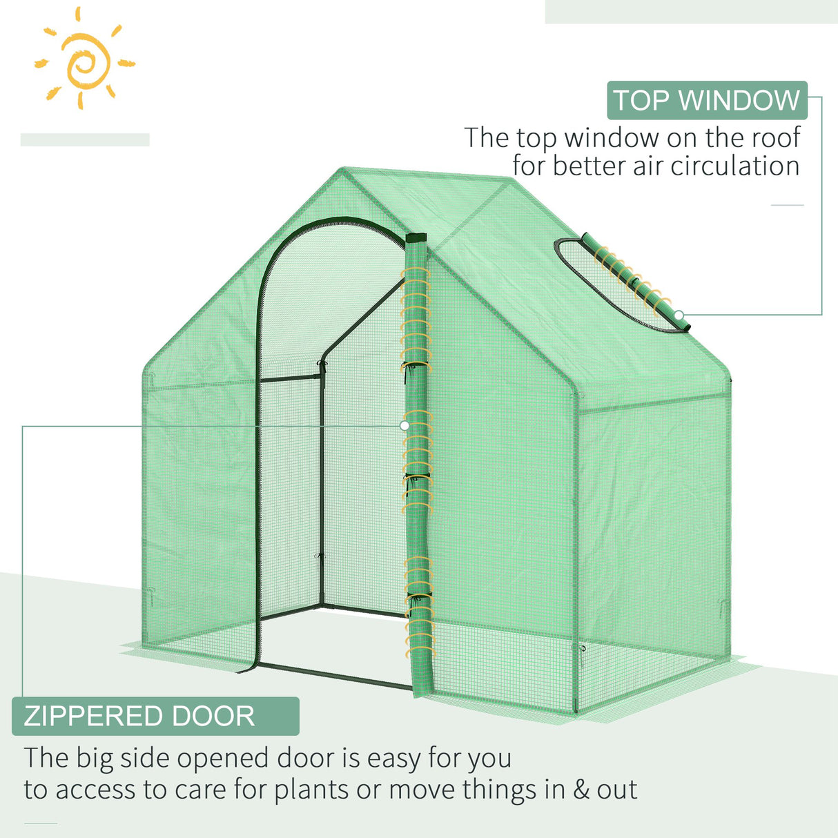 Alloy Steel Frame Garden Tomato Greenhouse 180cm Wide - Velmora