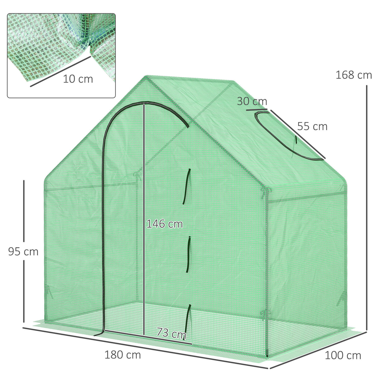 Alloy Steel Frame Garden Tomato Greenhouse 180cm Wide - Velmora