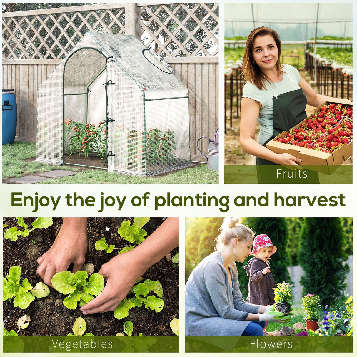 Alloy Steel Frame Garden Tomato Greenhouse 180cm Wide - Velmora