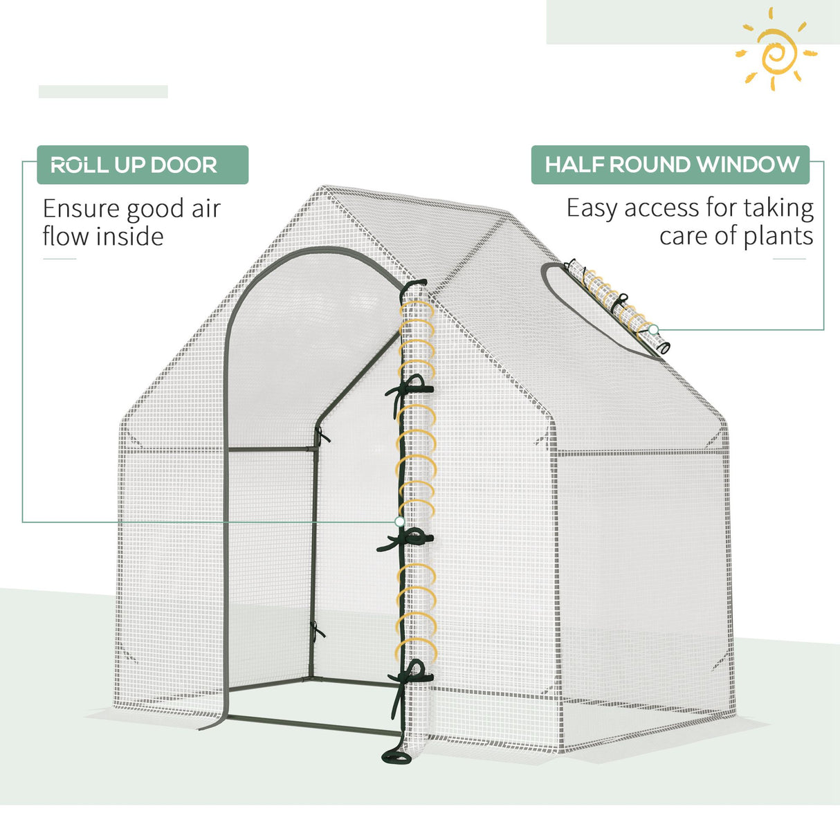 Alloy Steel Frame Garden Tomato Greenhouse 180cm Wide - Velmora